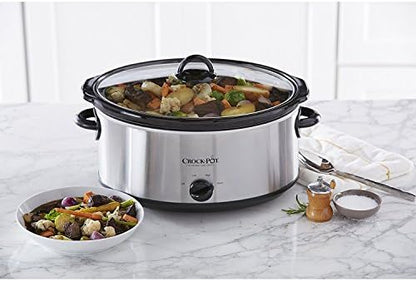 7 Quart Oval Manual Slow Cooker – Stainless Steel - Curated Catalog G7