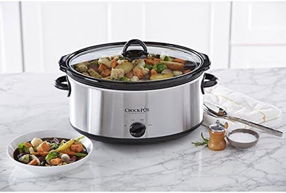 7 Quart Oval Manual Slow Cooker – Stainless Steel - Curated Catalog J2