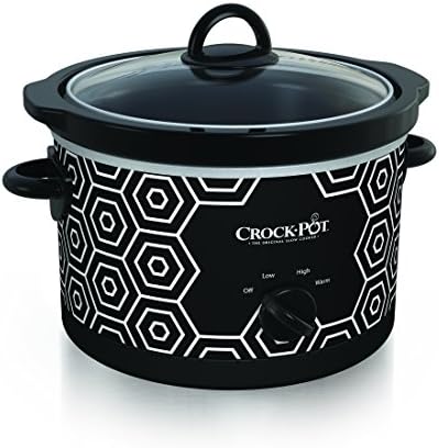 4.5 Quart Portable Slow Cooker – Black & White - Curated Catalog M8