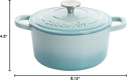 3 Quart Enameled Cast Iron Dutch Oven – Aqua - Curated Catalog K0