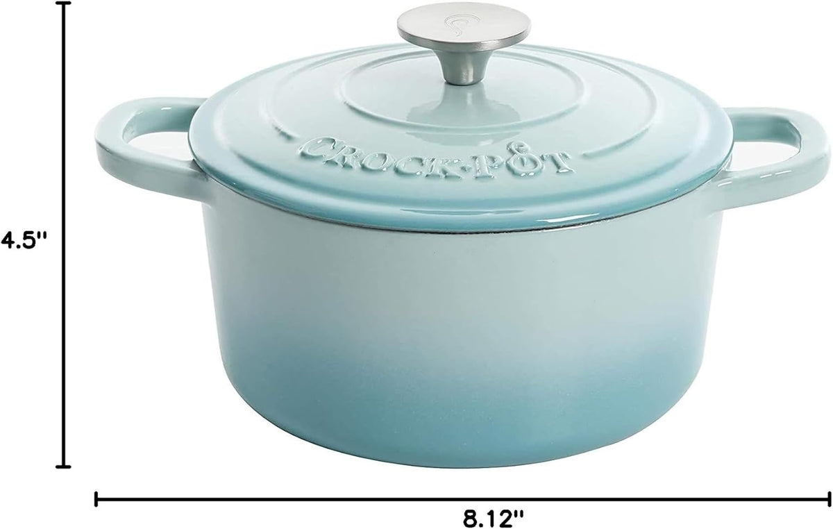 3 Quart Enameled Cast Iron Dutch Oven – Aqua - Curated Catalog D1